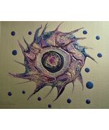 Painting Star Original Signed Art  Abstract Expressionism Metallic Silve... - $17.75