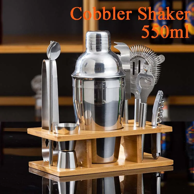Stainless Steel Cocktail Shaker Set Mixer Bartender Kit Cobbler Boston Shaker Ba - £72.84 GBP