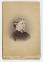 Antique Circa 1880s ID&#39;d Cabinet Card Woman Named Mary Carel Duryea Brooklyn, NY - £7.46 GBP
