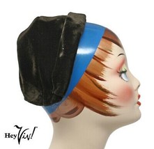 Vintage 50s Brown Velvet Cap Hat - Open Style Perches on Back of Head - Hey Viv - £19.18 GBP