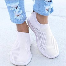 new women&#39;s smooth white shoes women&#39;s lightweight breathable white sneakers sum - £23.04 GBP