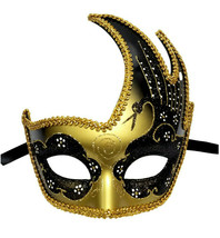 Black Gold Masquerade Swan Flame Mask Mardi Gras Ball Dance Prom - $23.46