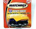 2004 Matchbox Burger King Kids Promo #4 Dump Truck Purple Yellow Short Card - £7.18 GBP