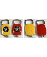2 Vintage Ford Mustang Logo Plastic Metal Key Ring Fob Holder Red Yellow - £21.32 GBP
