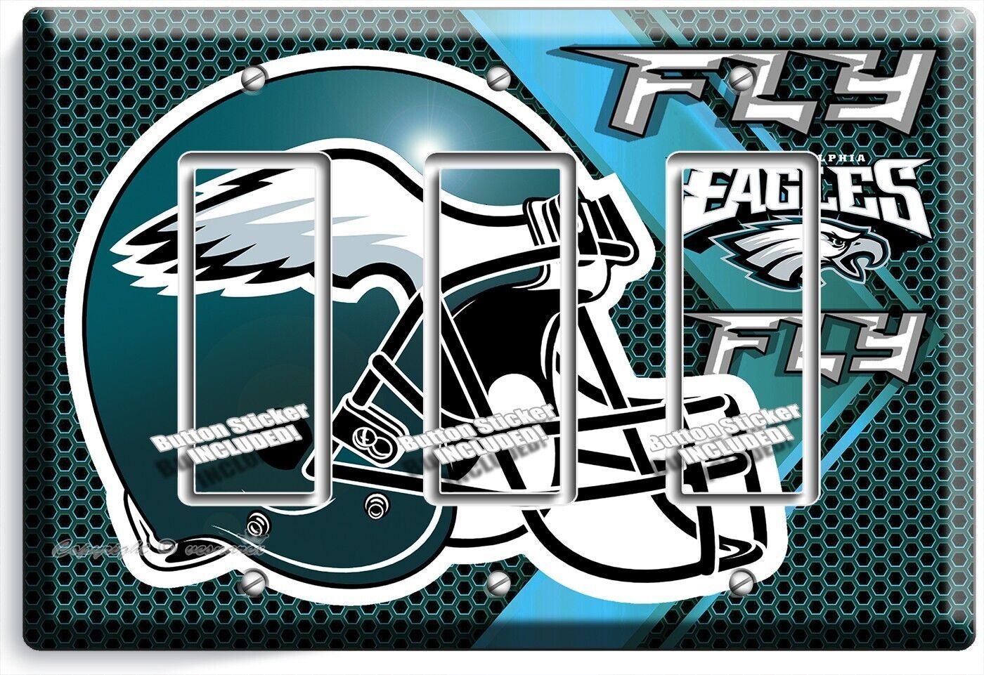 PHILADELPHIA EAGLES FOOTBALL TEAM 3 GFI LIGHT SWITCH WALL PLATE MAN CAVE BAR ART