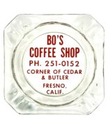 Bos Coffee Shop Vintage 1940s AshTray Glass Coaster Cedar &amp; Butler Fresn... - £26.62 GBP