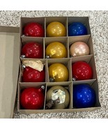 Vintage Premier Glass Works Christmas Tree Ornaments Set Of 12 Multicolo... - $629.85 MXN