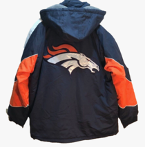 Denver Broncos NFL Vintage 90s Blue Vest G-III Hoodie Zip AFC Logo Jacket L - $54.47