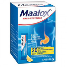 Maalox Stomach Ache - For Heartburn &amp; Acid Reflux - 20 Bags - Lemon Flavor - £17.92 GBP