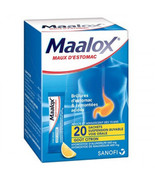 Maalox Stomach Ache - For Heartburn &amp; Acid Reflux - 20 Bags - Lemon Flavor - £17.72 GBP