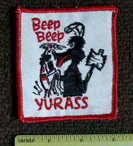 Vintage 1970s beep beep yurass ROADRUNNER coyote BIKER jacket patch - $8.45