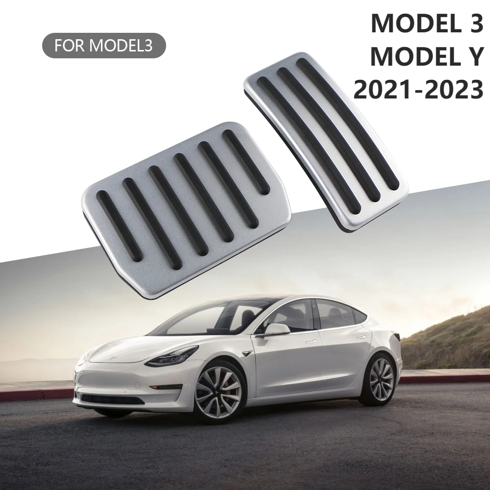 Aluminium AT Car Foot Pedal Pads Covers for Tesla Model 3 Y 2021-2023 Al... - $13.69+