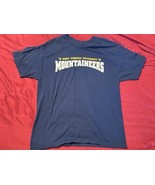 West Virginia Mountaineers T-Shirt Hanes Heavyweight 50/50 Navy Blue Size L - $263.37 MXN
