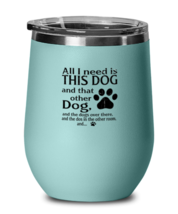 Dogs Wine Glass This Dog That Dog Teal-WG  - £21.54 GBP
