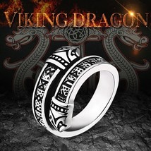 steel solider fashion man ring viking rune charm Nordic 316l stainless steel Tho - £8.32 GBP