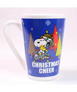 Charlie Brown Christmas Mug Peanuts Snoopy &amp; Woodstock  Coffee Mug Blue ... - $10.69