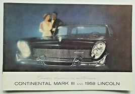Original 1958 Continental Mark III / Lincoln Dealer Sale Brochure S46 - $29.99