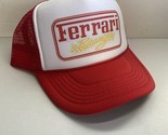 Vintage Ferrari Trucker Hat Ferrari Hat snapback Unworn Red Cap New - $17.51
