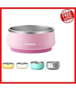 Elegant 34oz Stainless Steel Dog Bowl with Non-Slip Base for Indoor/Outd... - $47.51
