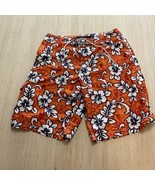 DA HUI HAWAII Board Shorts Swim Trunks Poly Hawaiian Print Orange White ... - $26.50 CAD