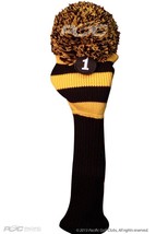 Gold Black Golf Headcover Club Pom New Head Cover Fits Taylormade #1 New Driver - £10.95 GBP