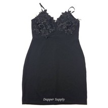 Haute Monde Women’s Body Con Stretch Zip Dress Size Large Black  - $19.70
