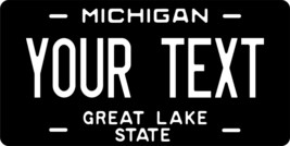 Michigan Black 2 License Plate Personalized Car Auto Bike Motorcycle Tag - $10.99+