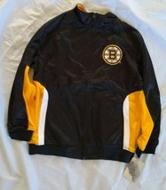 NHL Boy Boston Bruins Long Sleeve Zip-up Tricot Track Jacket Black/Yello... - $34.65