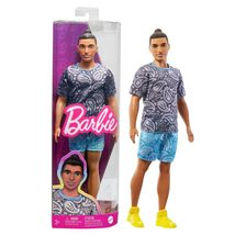 Barbie Fashionistas Ken Fashion Doll with Twisted Black Hair Wearing Ora... - $9.89