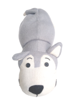 FlipAZoo Knit Reversible Plush Gray Dog &amp; Polar Bear Button Eyes - £3.86 GBP