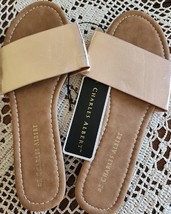 Charles Albert ~ Slip On ~ Open Toe ~ METALLIC Strap Sandals ~ Ladies M ... - $20.00