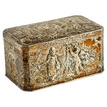 Antique German Hinged Repousse Box 800 Silver Decorated w/ Autumn Scenes... - $834.51