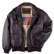 Men&#39;s Air Force A-2 Leather Flight Bomber Jacket - Free Shipping - Fathe... - £93.36 GBP
