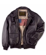 Men&#39;s Air Force A-2 Leather Flight Bomber Jacket - Free Shipping - Fathe... - £93.48 GBP