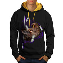 Sloth Cash Funny Animal Sweatshirt Hoody Wild Funny Men Contrast Hoodie - £18.89 GBP+