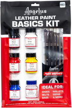 Angelus Leather Paint Kit- Basics Starter Kit Includes 5 Paints, Prep, &amp; 5 Piece - $44.65