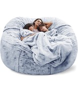 Giant Bean Bag Chair Cover(No Filler),Oversized Round Soft, Snow Gray, 6Ft - $113.65 CAD