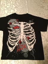 Boys - Size 8 - Small-Hawk shirt-Skeleton chest bones - black - £8.26 GBP