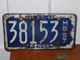 Vintage 1957 PA Motorboat License Embossed Plate - €29,95 EUR