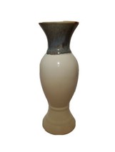 Blue Brown Drip Edge Glazed Studio Pottery Vase 10” Tall Bouquet Arrange... - £19.18 GBP