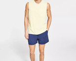 Sun + Stone Men&#39;s Sun Washed Knit Pajama Pocket Tank Top Yellow-Mediu - £8.64 GBP