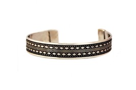Tribal Boho Bracelet, Elegant Silver Cuff Bracelet, Ethnic Indian Style - £17.58 GBP