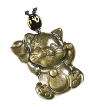 Natural golden Obsidian fortune lucky cat Necklace Amulet - £43.39 GBP