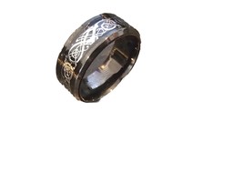 Tungsten Ring Size 7 Black Silver - $8.99