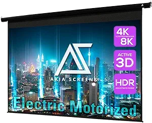 104 Inch Motorized Electric Remote Controlled Drop Down Projector Screen... - £241.33 GBP
