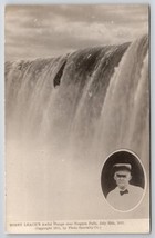 Niagara Falls Daredevil Bobby Leach Awful Plunge And Portrait RPPC Postcard N24 - £23.94 GBP
