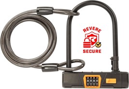 Revere Usa Combo Bike U Lock, 4-Digit Resettable Combination Bicycle Loc... - $36.99