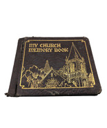 Antique Vintage My Church Memory Book Mini Scrapbook Leather 1930s Album... - $18.49