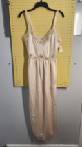 EVE STILLMAN Nightgown Lingerie Satin Beige Lace Long Empire Size Large NWT - £45.59 GBP