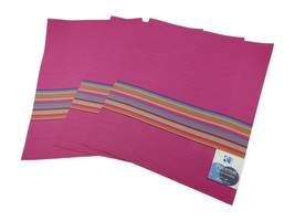 Set of 4 PVC Indoor Outdoor Waterproof Placemats Rainbow Stripe - £10.02 GBP